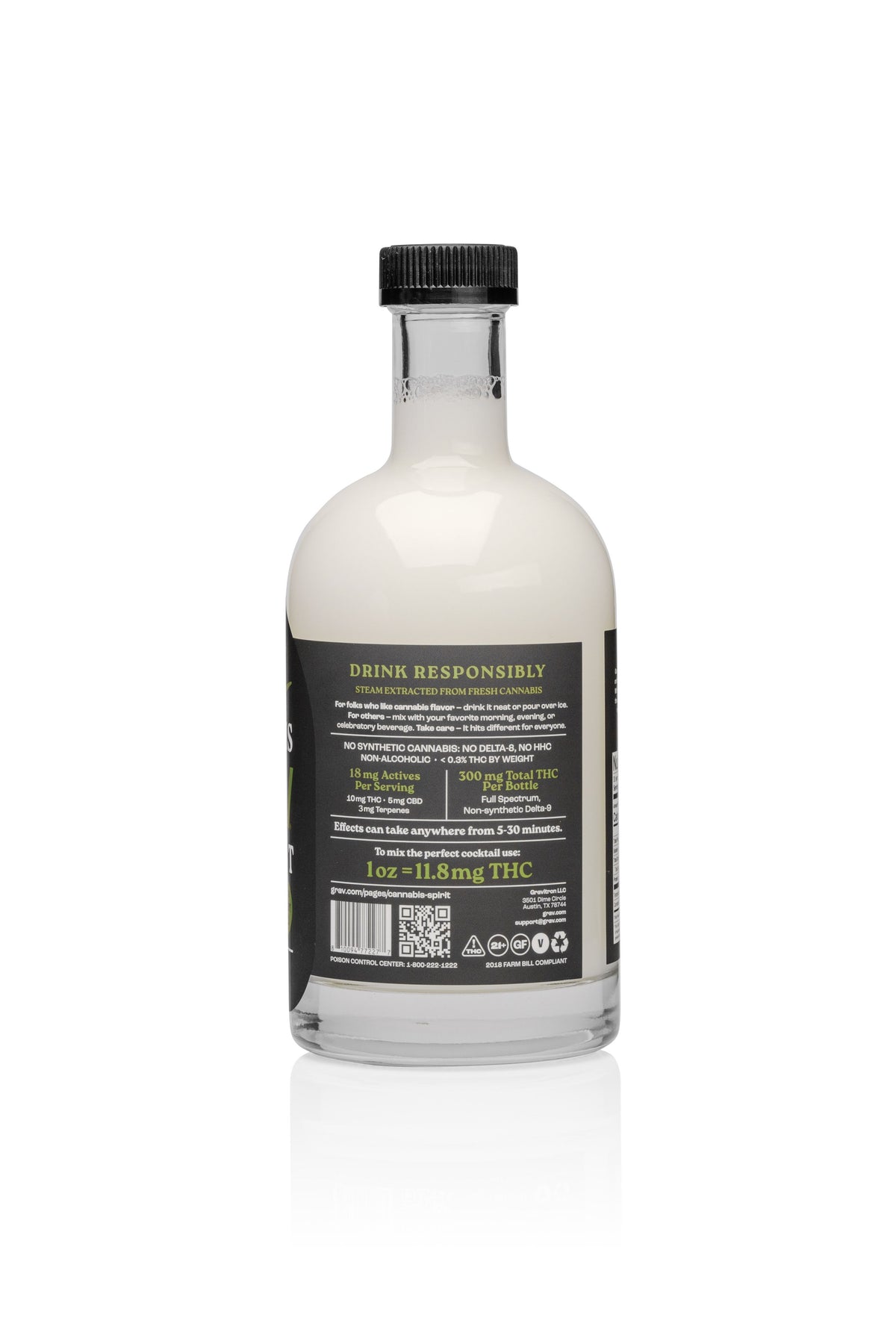 GRAV® Cannabis Spirit 300mg Natural, 750ml Bottle