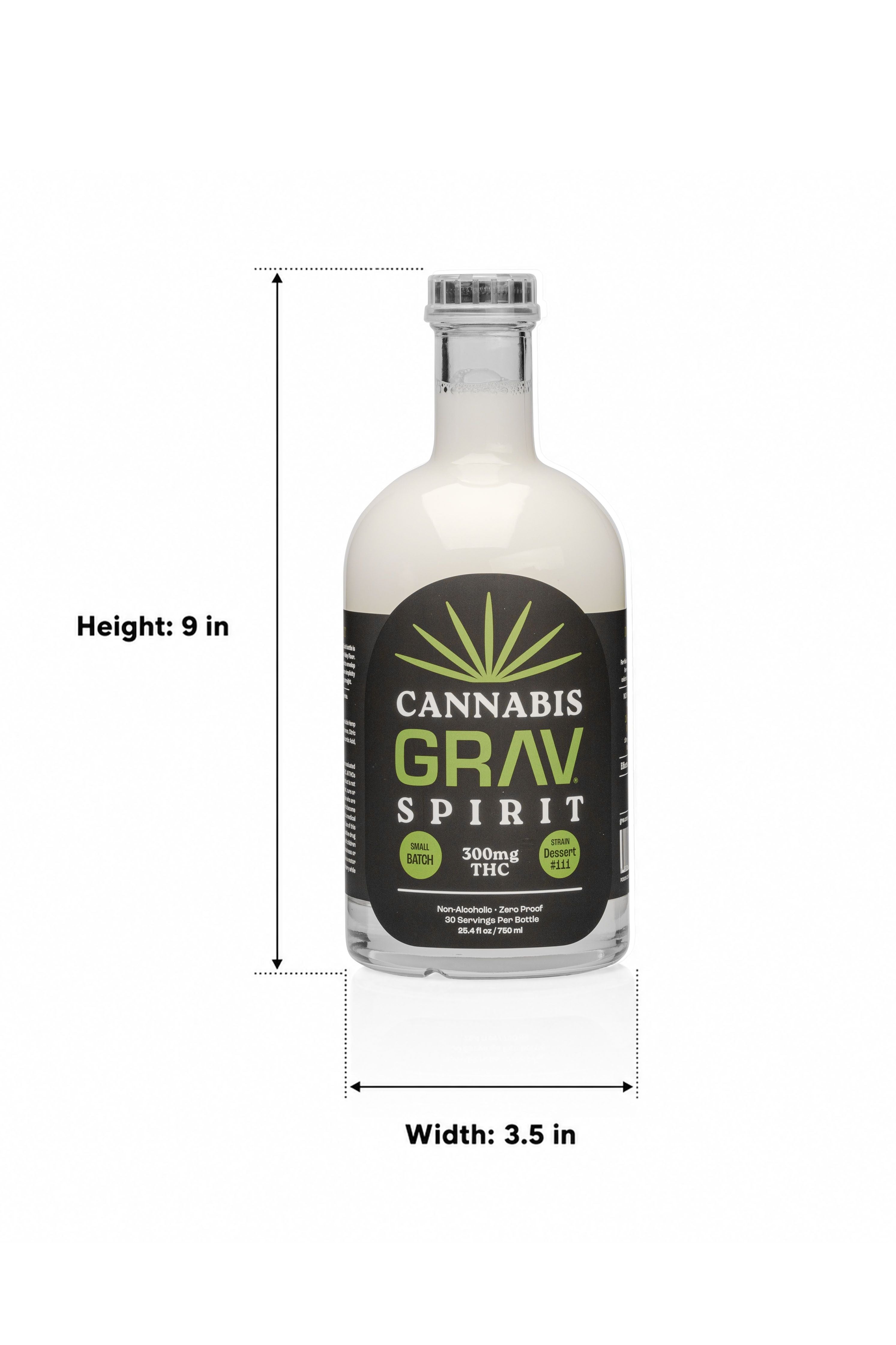 GRAV® Cannabis Spirit 300mg Natural, 750ml Bottle