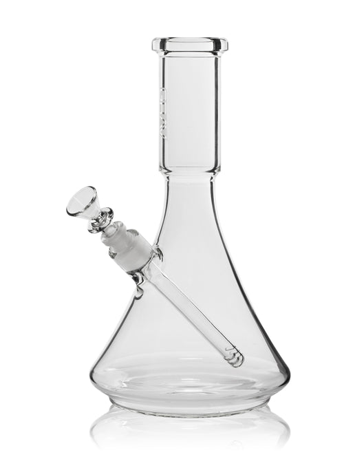 The Large All-Glass Deco Beaker Bong is an impressive 11.8 inches in height and has a sturdy 6.3-inch base.