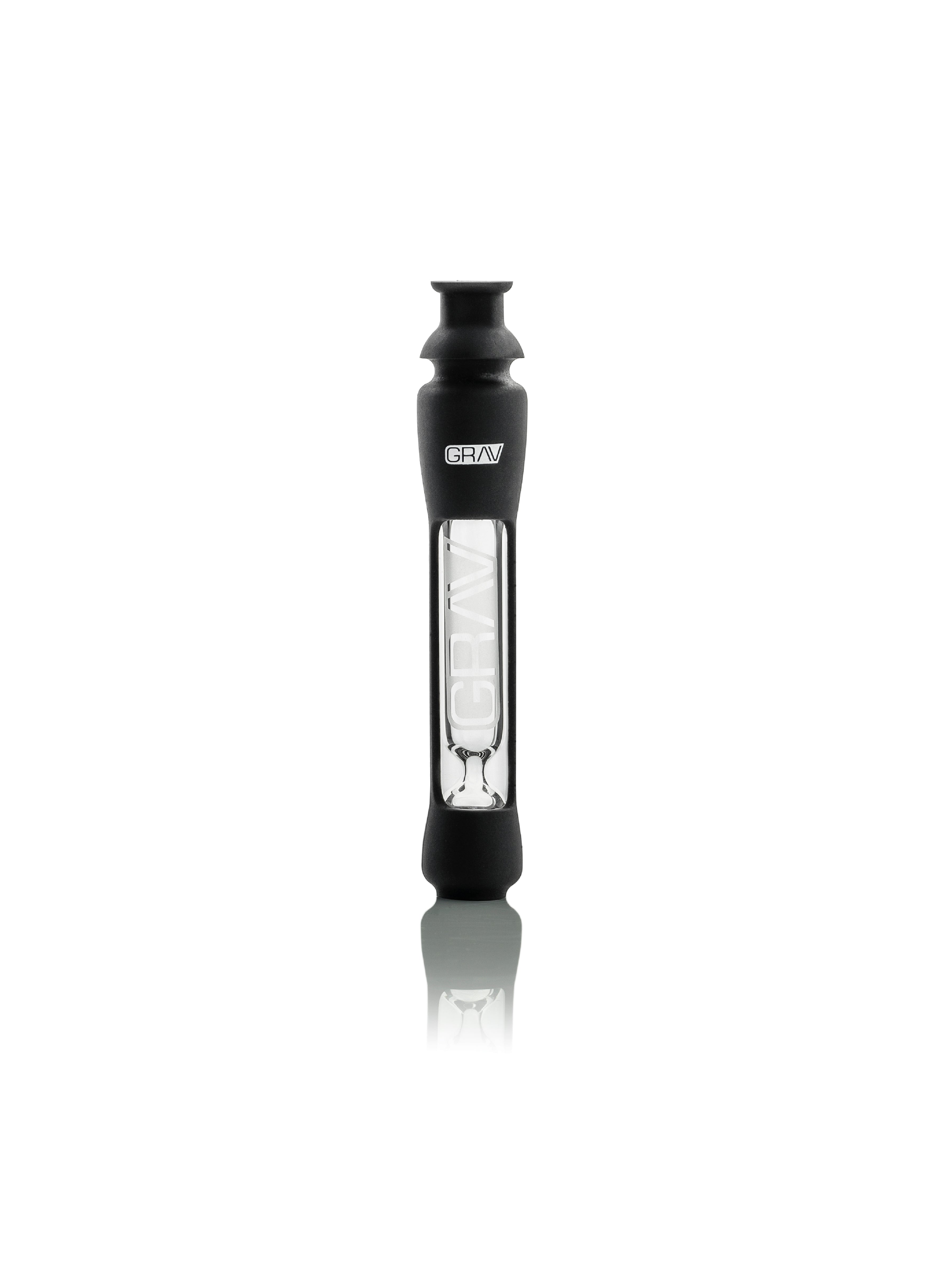 GRAV 12mm Thick Glass One Hitter Pipe – Clear Round Hand Pipe (Made In USA)