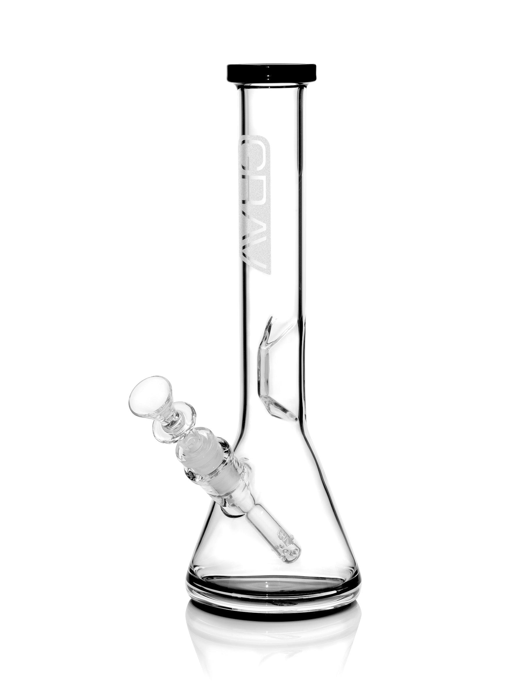 GRAV® Medium, Black Accent Beaker Base Water Pipe - GRAV®