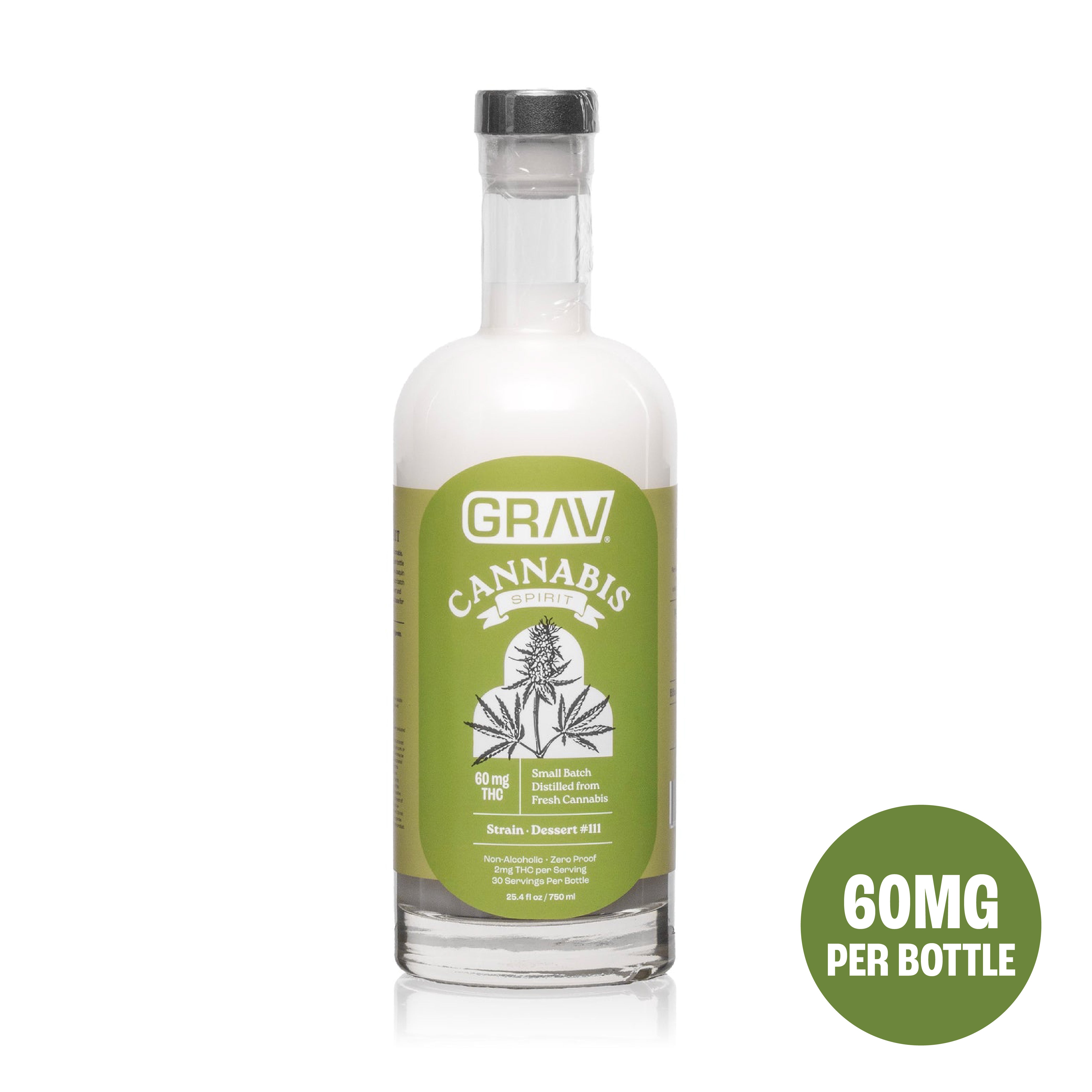 GRAV® Cannabis Spirit 60mg Natural, 750ml Bottle
