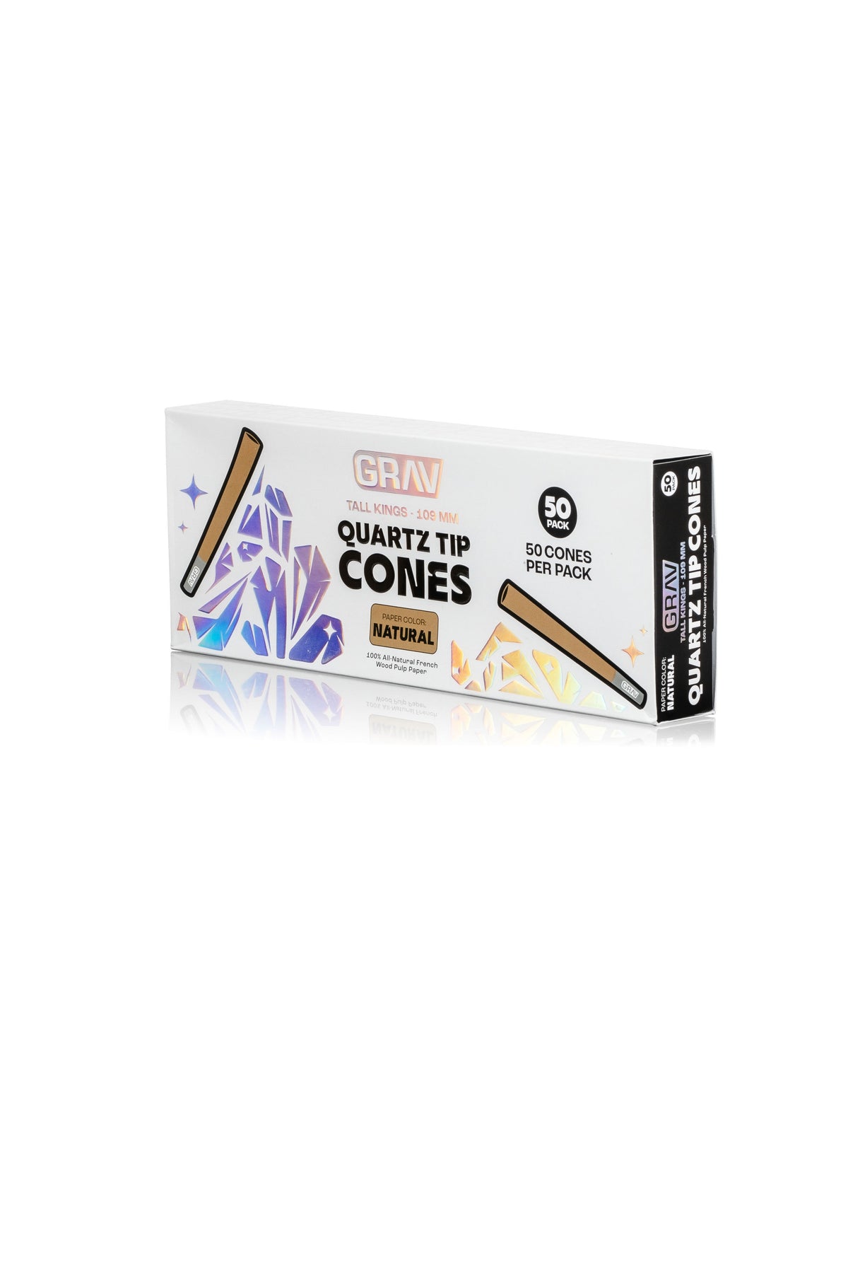 GRAV® Tall Kings Quartz Tip Cones, 50-piece Pack