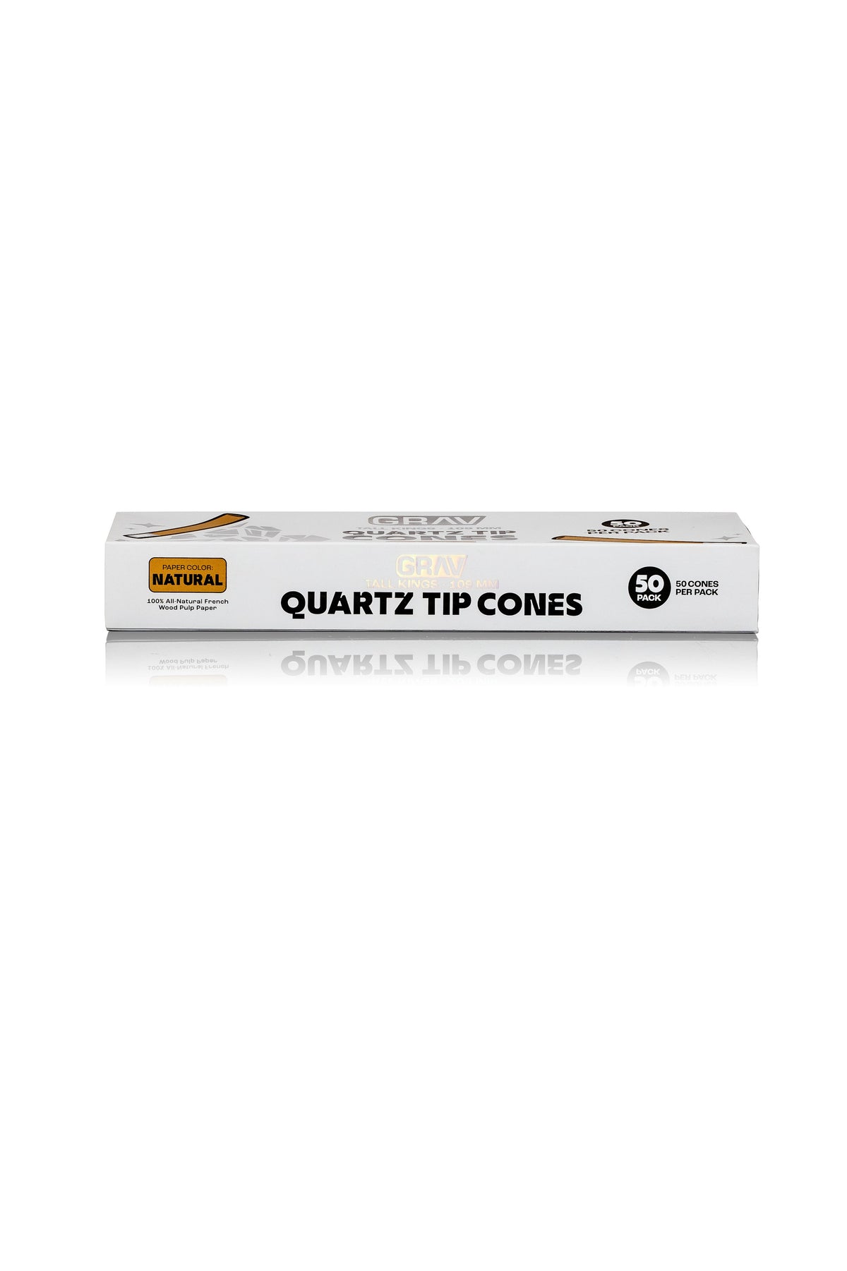 GRAV® Tall Kings Quartz Tip Cones, 50-piece Pack