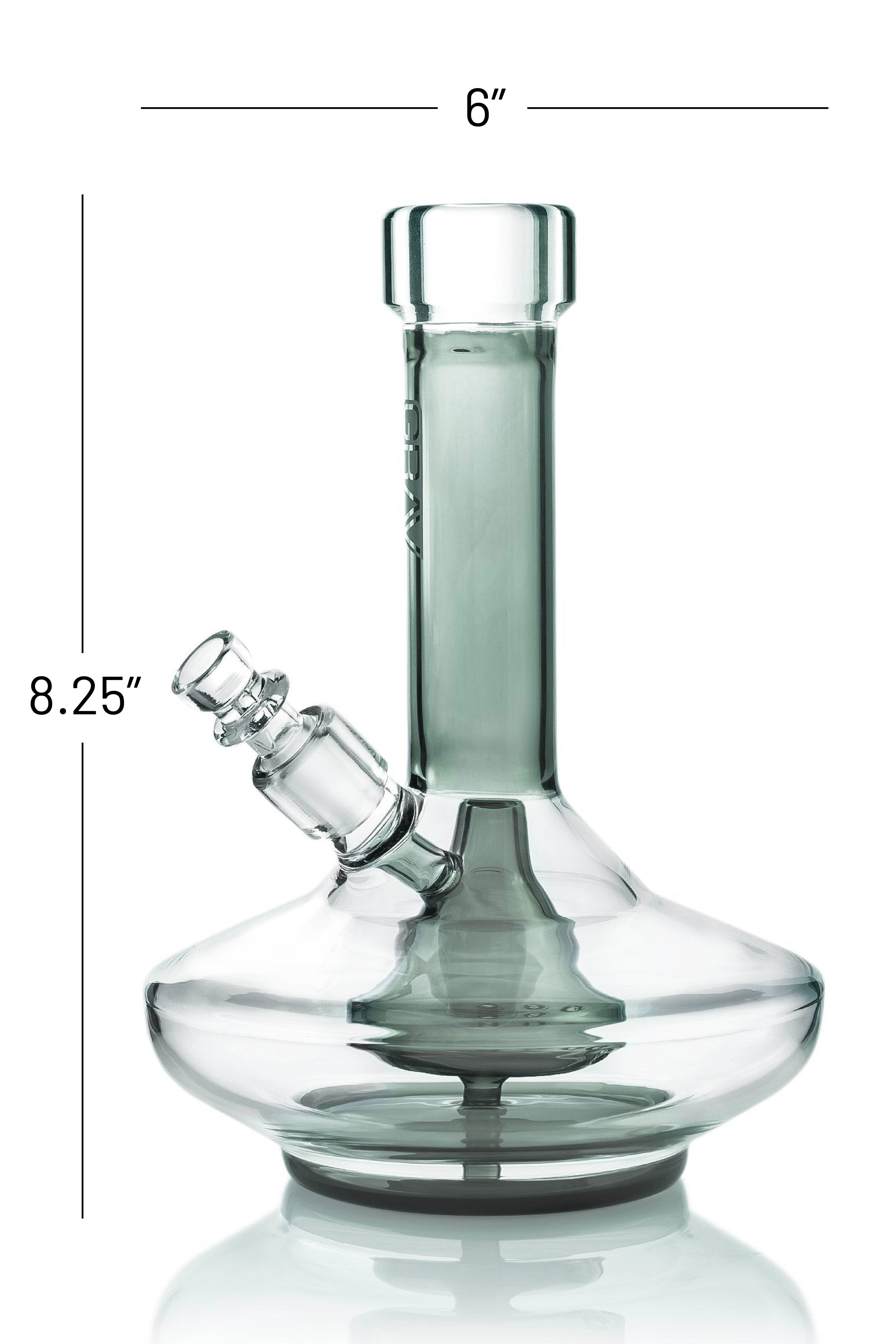 GRAV® Small Wide Base Water Pipe - Smoke with Clear Accents