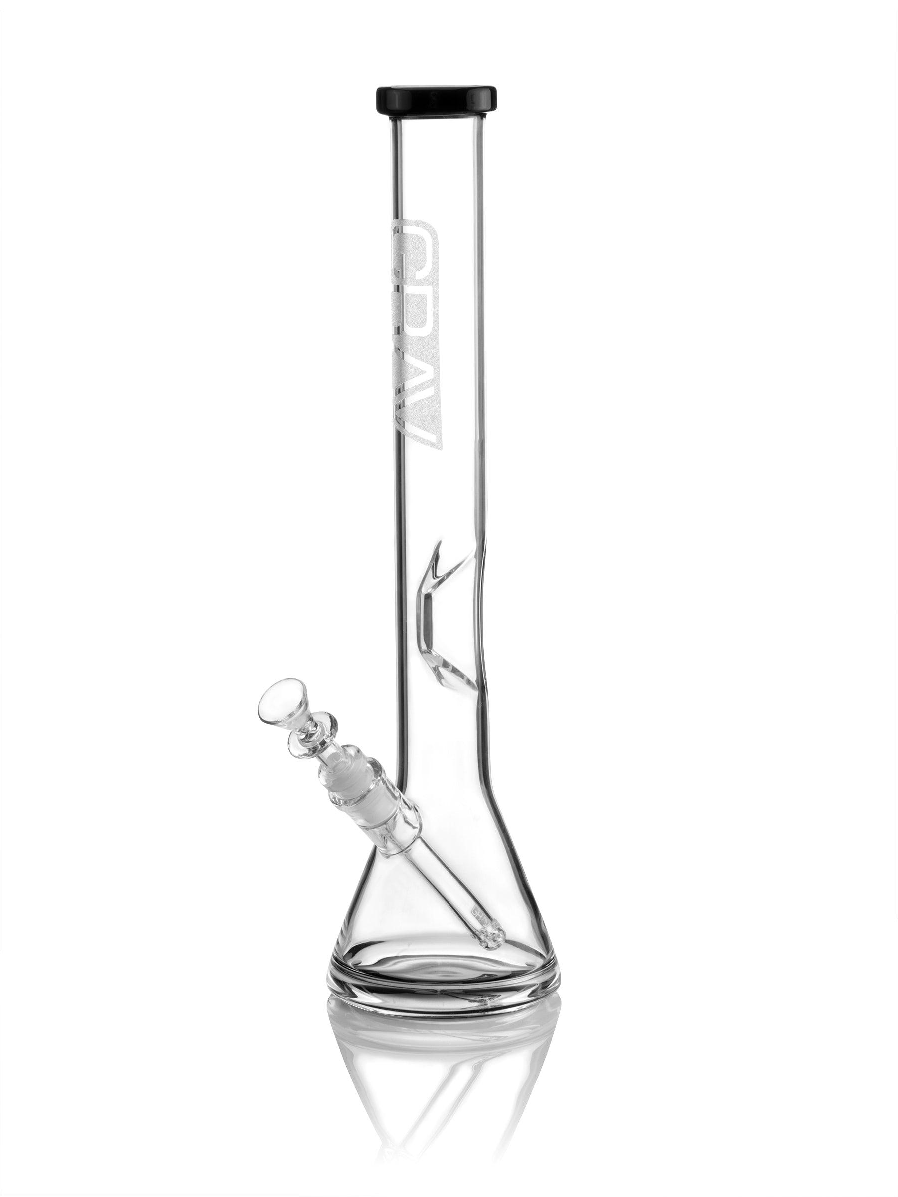 GRAV® Large, Black Accent Beaker Base Water Pipe - GRAV®