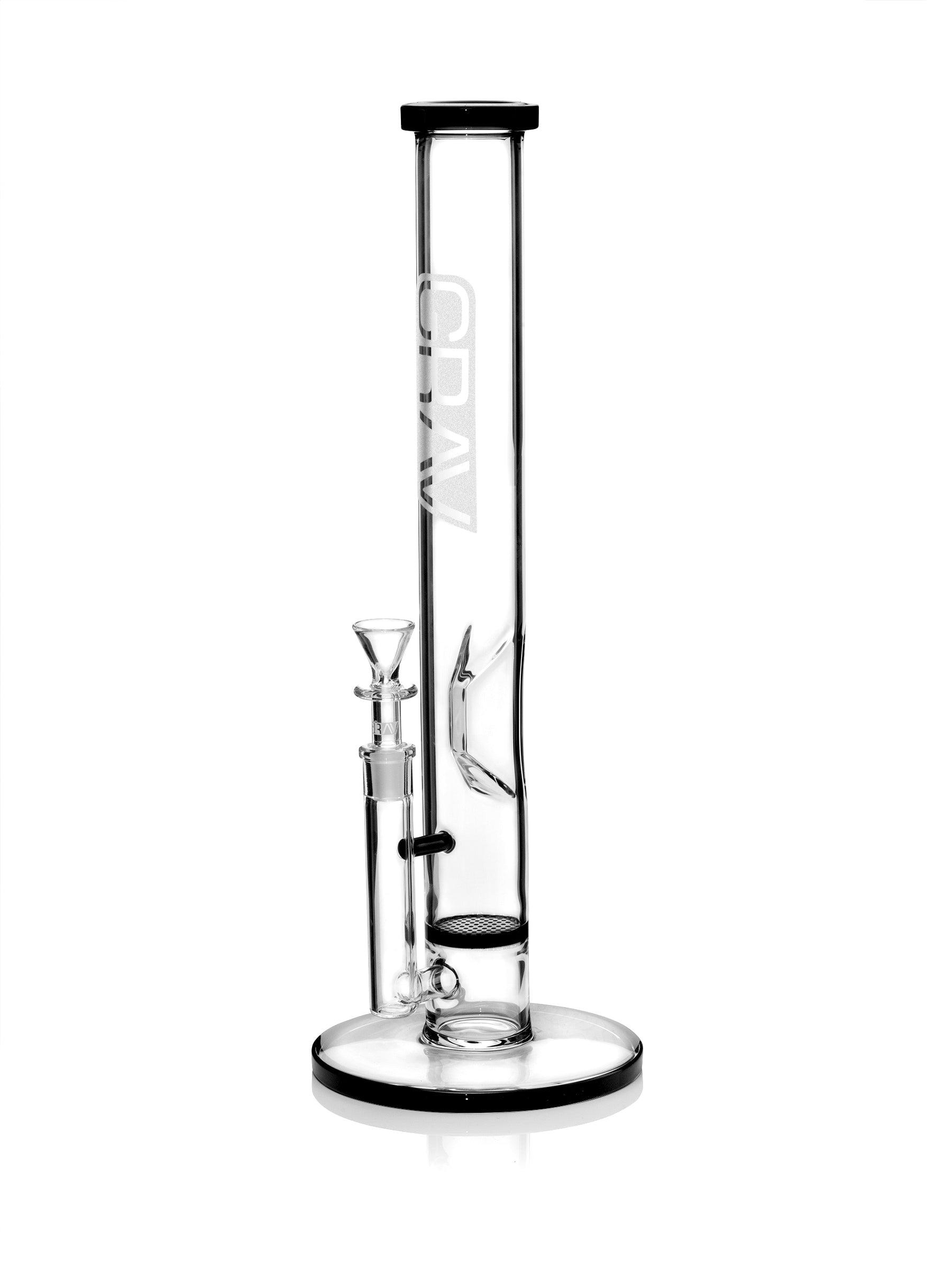 GRAV® Large, Black Accent Straight Base w/ Disc Water Pipe - GRAV®