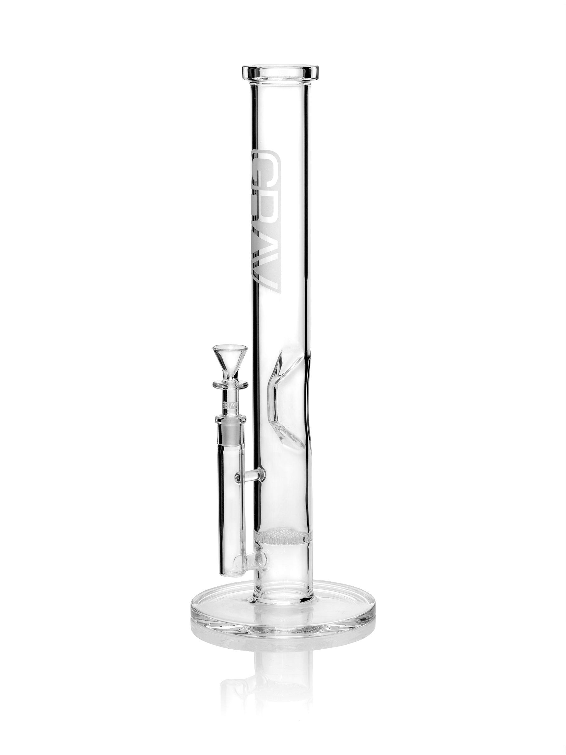 GRAV® Large, Clear Straight Base w/ Disc Water Pipe - GRAV®