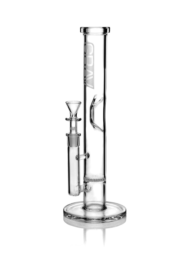 GRAV® Medium, Clear Straight Base w/ Disc Water Pipe - GRAV®