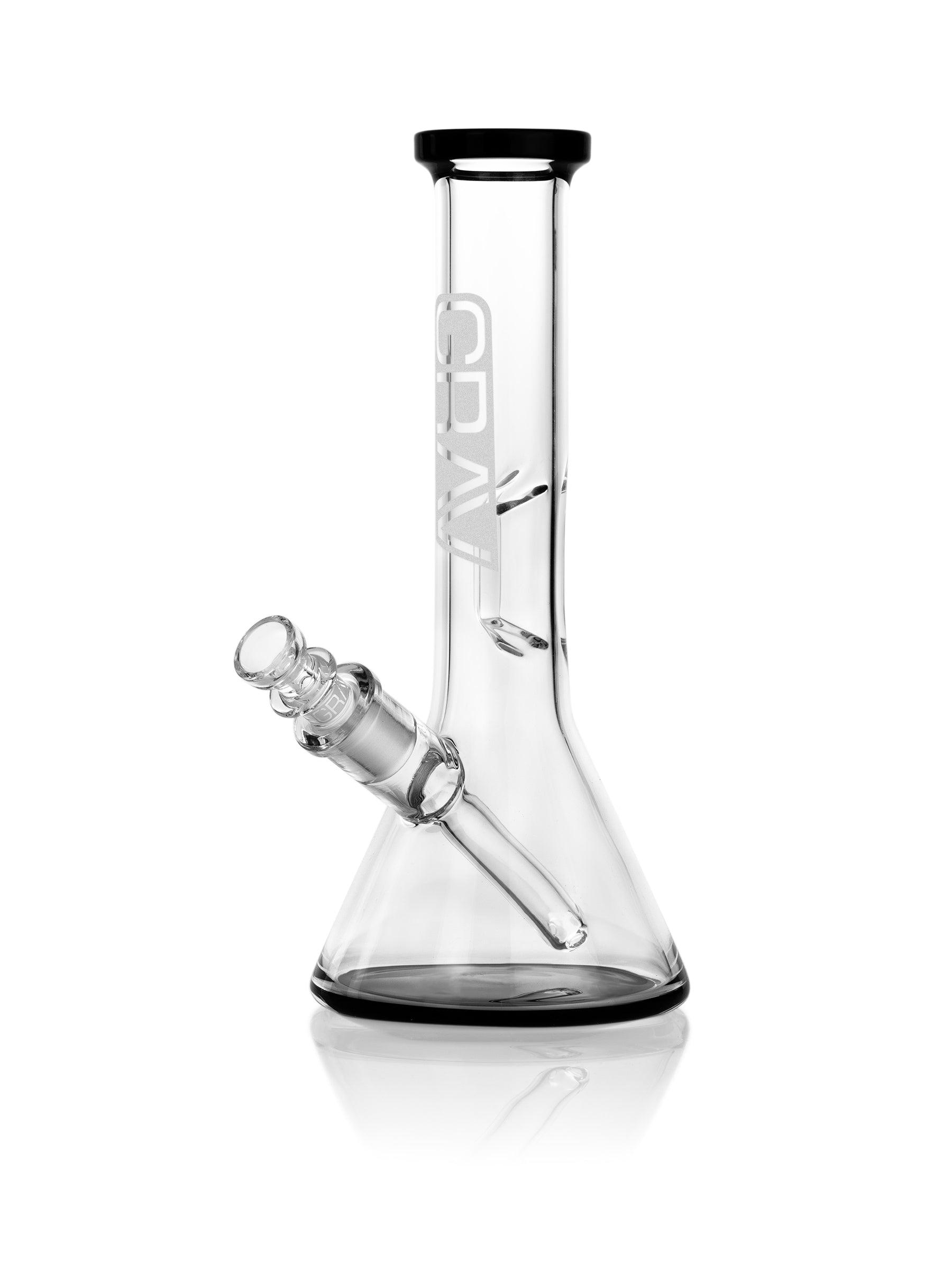 GRAV® Small, Black Accent Beaker Base Water Pipe - GRAV®