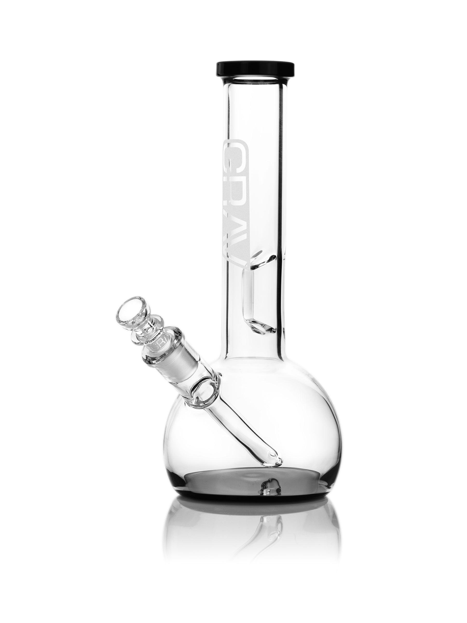 GRAV® Small, Black Accent Round Base Water Pipe - GRAV®