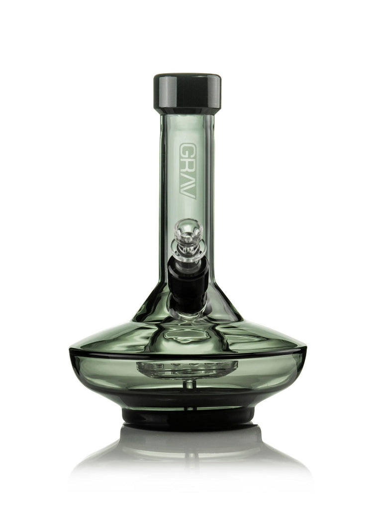 GRAV® Small Wide Base Water Pipe in Smoke with Black Accents - GRAV®
