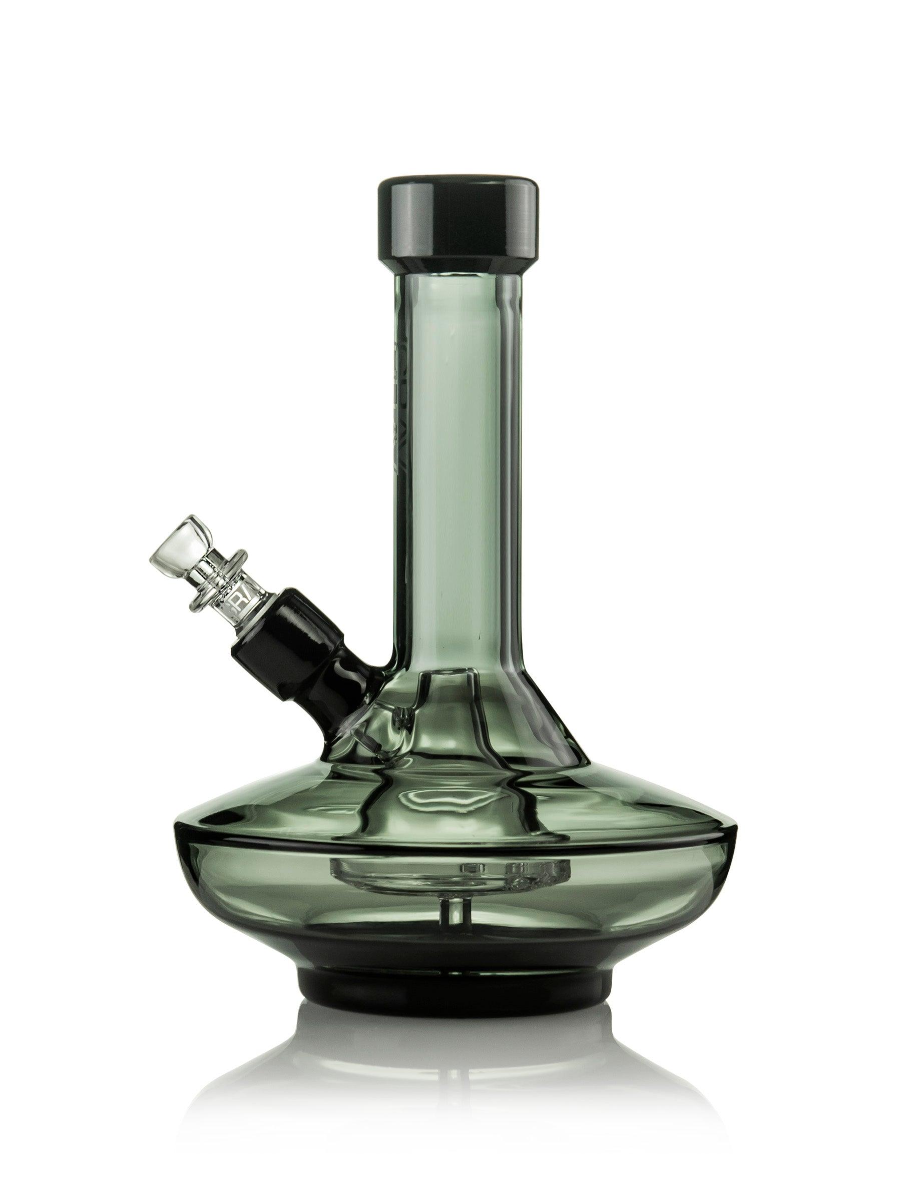 GRAV® Small Wide Base Water Pipe in Smoke with Black Accents - GRAV®