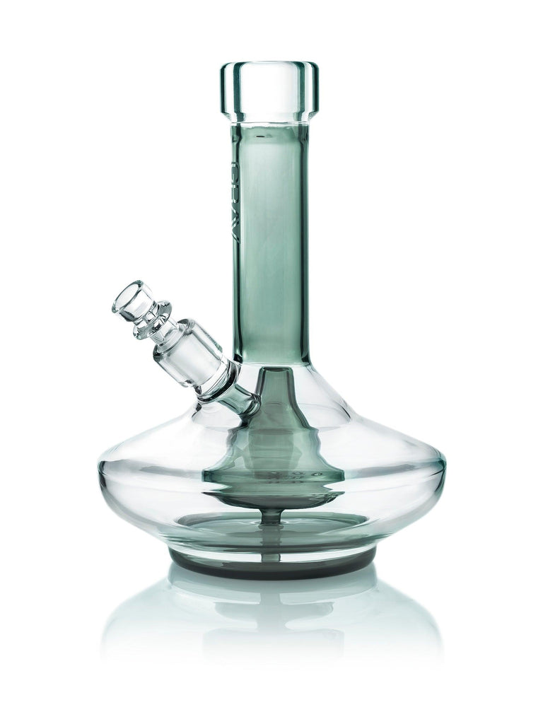 GRAV® Small Wide Base Water Pipe - Smoke with Clear Accents - GRAV®